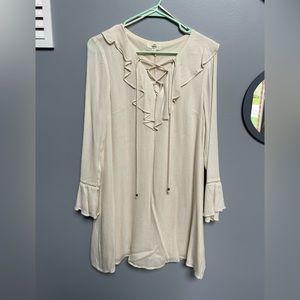 Entro Cream Bell-sleeve Dress